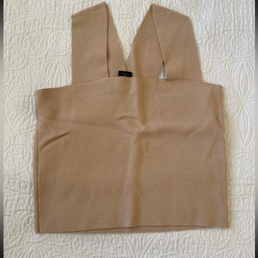 House of Harlow 1960 tank cross neck tan beige brown